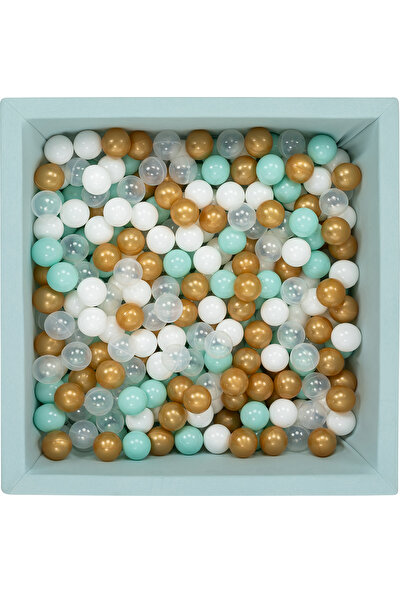 Wellgro Bubble Pop Mint Kare Top Havuzu - Mint + Beyaz + Şeffaf + Gold