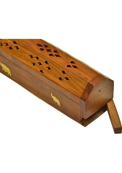 Ahşap Tütsü Sandığı Pirinç Fil İşlemeli 30 cm fiyatları
