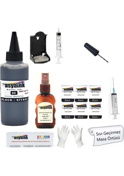 Canon PG-545 Uyumlu Siyah Kartuş Dolum Seti 100 ml