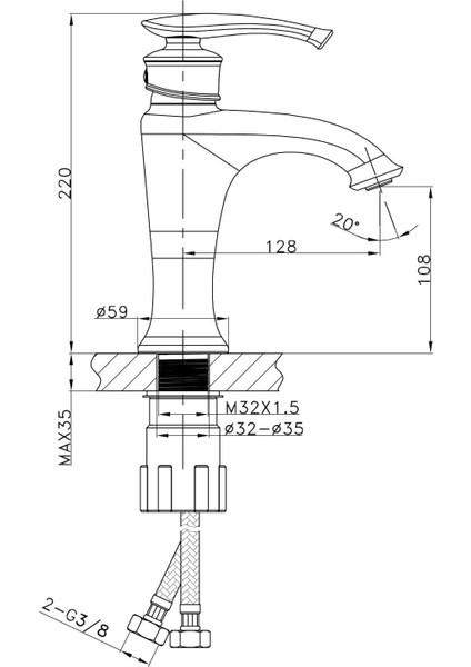 FM-1113 Rose Lavabo Bataryası