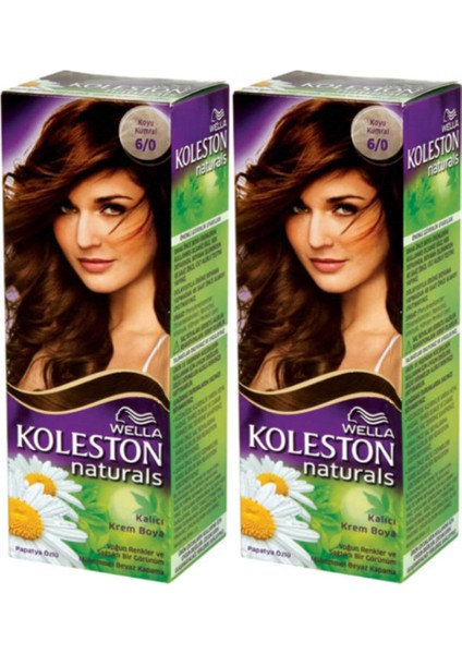 2’li Koleston Naturals 6/0 Koyu Kumral - Kalıcı Krem Saç Boyası