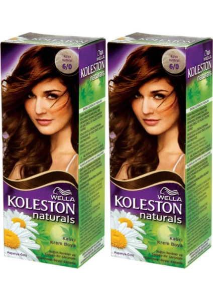 2’li Koleston Naturals 6/0 Koyu Kumral - Kalıcı Krem Saç Boyası