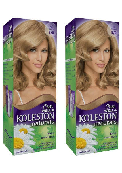 2’li Koleston Naturals 8/0 Açık Kumral - Kalıcı Krem Saç Boyası