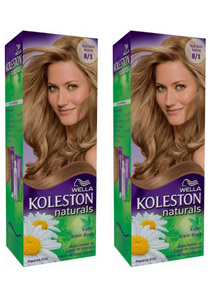 2’li Koleston Naturals 8/1 Açık Küllü Kumral - Kalıcı Krem Saç Boyası