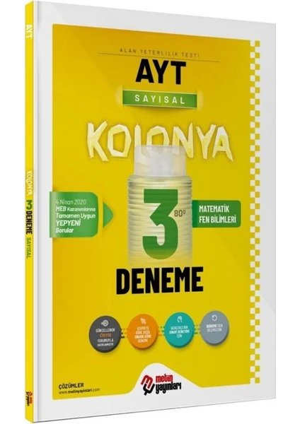 Metin Yayınları AYT Kolonya Sayısal 3 Deneme