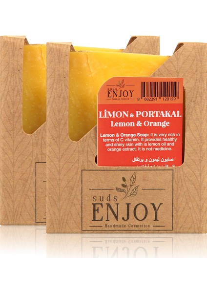 Doğal 2 Adet Limon Portakal El Yapımı Sabun 2 x 100 gr