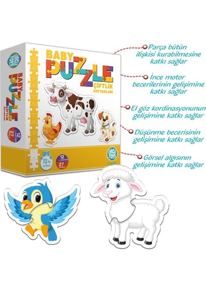 Circle Toys Baby Puzzle Çiftlik Hayvanları