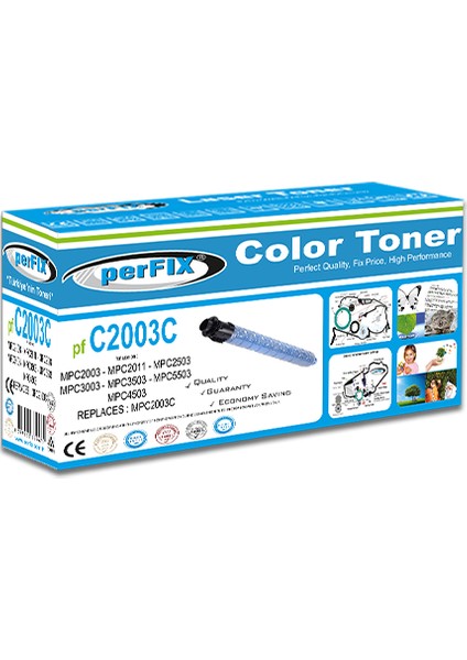 MPC2003 - - MPC2004 - MPC2011 - MPC2503 - MPC2504 6500 Sayfa Mavi Muadil Toner fiyatları