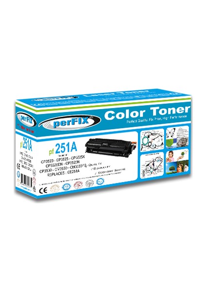 Pf 251A – CE251A – 504A ( 4777_) 7000 Sayfa Mavi Muadil Toner fiyatları