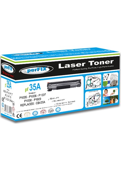Pf 35A - CB435A - 1005 -1006 (5078) 1500 Sayfa Siyah Muadil Toner