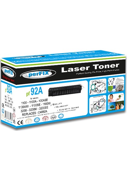 Pf 92A - C4092A 1100 2500 Sayfa Siyah Muadil Toner fiyatları