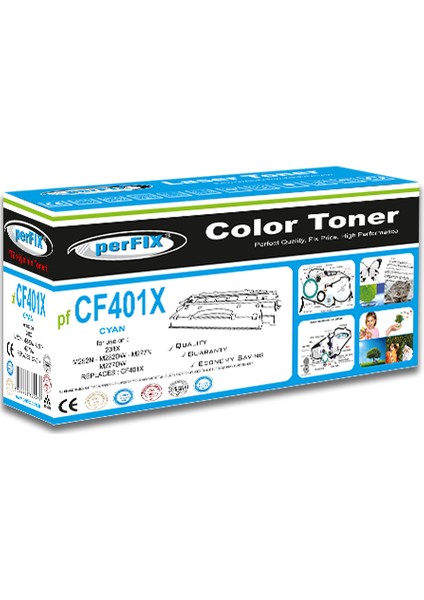 Pf CF401X 201X - 2300 Sayfa Mavi Muadil Toner fiyatları