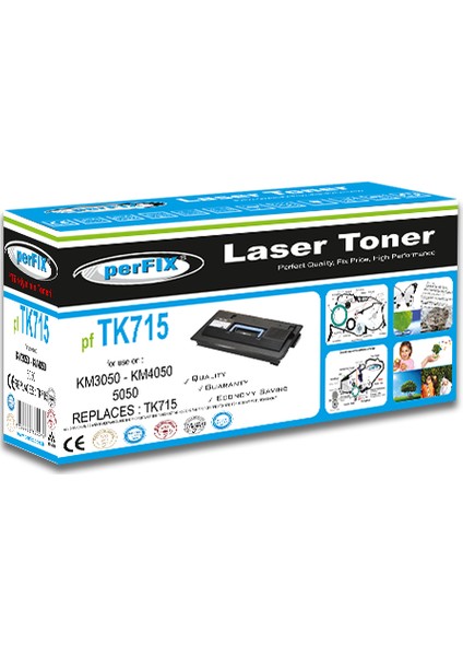 Pf TK715 - 34000 Sayfa Siyah Muadil Toner