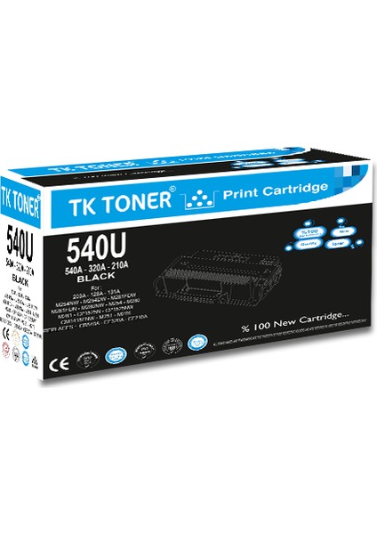 540U CF210A - CB540A - CE320A 2200 Sayfa Siyah Muadil Toner