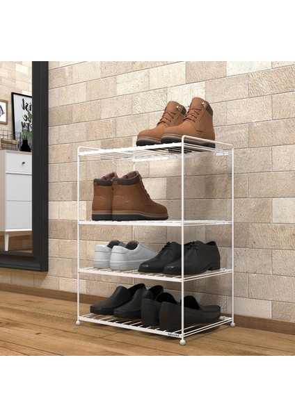 4 KATLI METAL RAF AYAKKABILIK BEYAZ EG206 fiyatları