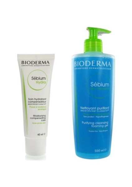 Sebium Hydra Cream 40 ml Sebium Yıkama Jel 500 ml Bakım Seti