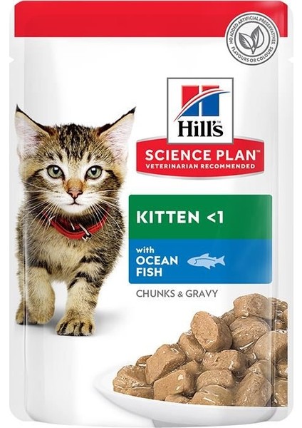 Hill’s Science Plan Pouch Okyanus Balıklı Yaş Yavru Kedi Maması – 3X85 gr