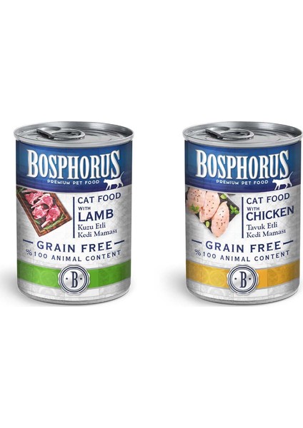 Tahılsız Yetişkin Kedi Maması – 2’li Paket (1x Kuzulu, 1x Tavuklu)