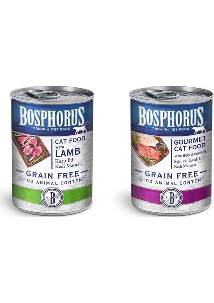 Tahılsız Yetişkin Kedi Maması – 2’li Paket (1x Kuzulu, 1x Gurme)