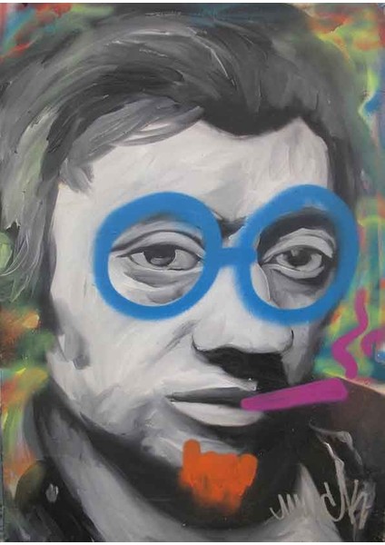 Serge Gainsbourg Portre Yağlı Boya Reprodüksiyon Kanvas Tablo TBL1386