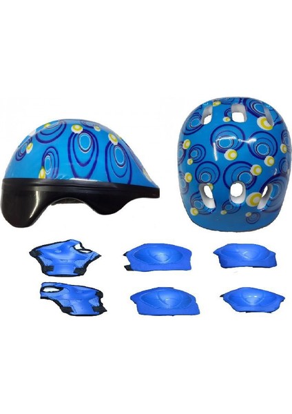 Paten Kaykay Scooter Bisiklet Koruyucu Set Dizlik Dirseklik Kasklı Set