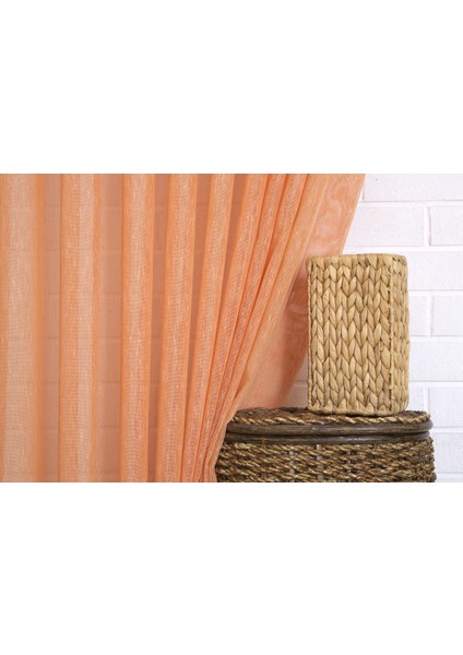 Keten Tül Portakal Rengi 1-2,5 Orta Sık Pile 400 x 260 cm