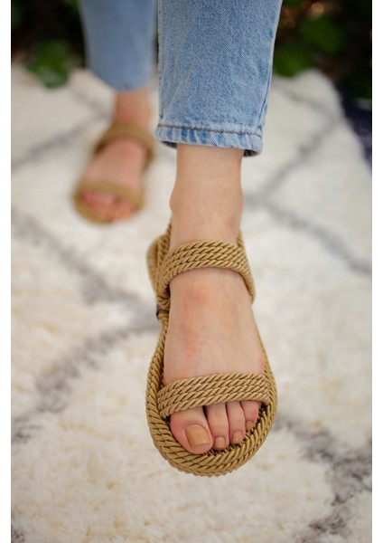 Olivia Gold Halat Sandalet Basic