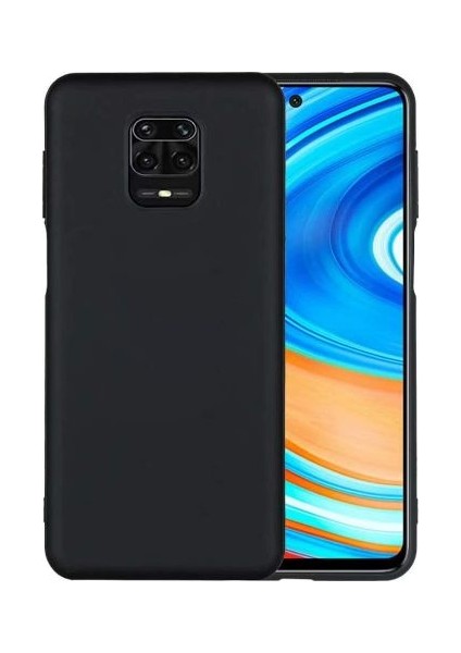 Xiaomi Redmi Note 9S / Note 9 Pro Kılıf Klasik Mat Renkli Yumuşak Premier Silikon + Cam Ekran Koruyucu Siyah