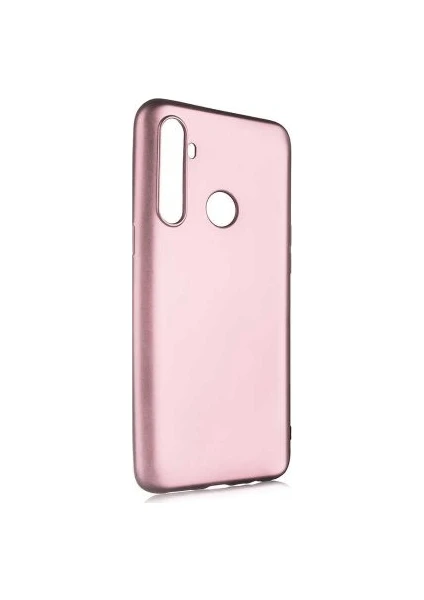 Case 4U Oppo Realme 6i Kılıf Klasik Mat Renkli Yumuşak Premier Silikon Rose Gold