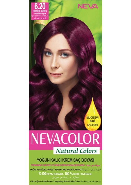 Natural Colors 6.20 Orkide Moru - Kalıcı Krem Saç Boyası Seti