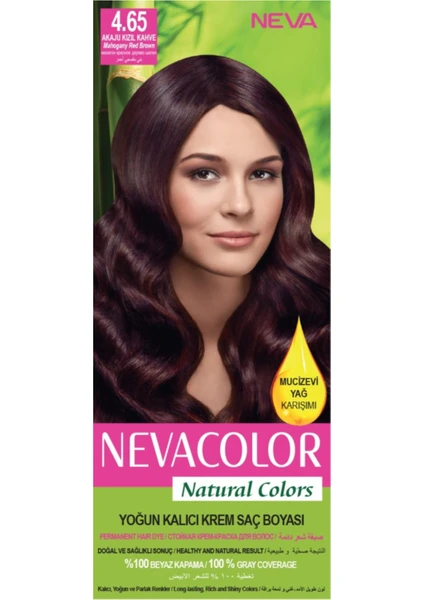 Natural Colors 4.65 Akaju Kızıl Kahve - Kalıcı Krem Saç Boyası Seti