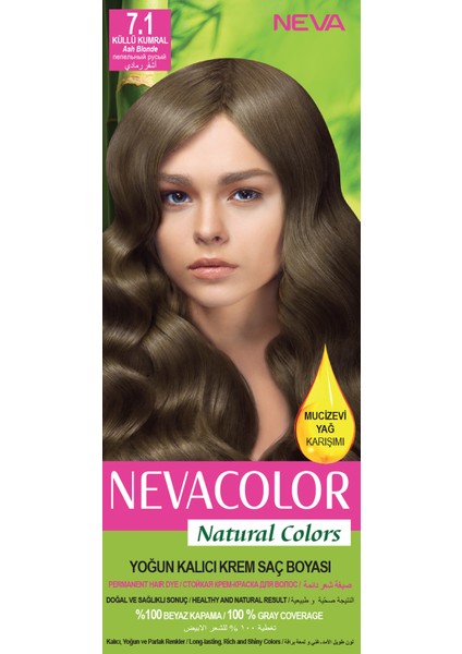 Natural Colors 7.1 Küllü Kumral - Kalıcı Krem Saç Boyası Seti