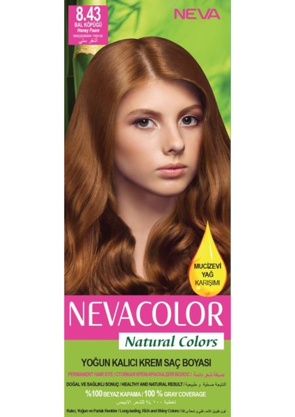 Natural Colors 8.43 Bal Köpüğü - Kalıcı Krem Saç Boyası Seti