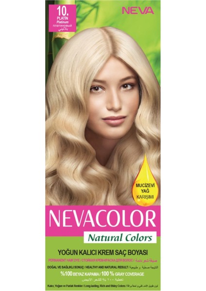 Natural Colors 10 Platin - Kalıcı Krem Saç Boyası Seti