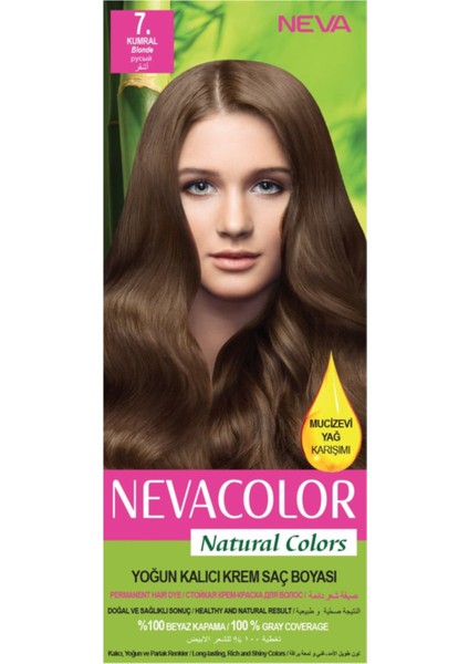 Natural Colors 7. Kumral - Kalıcı Krem Saç Boyası Seti