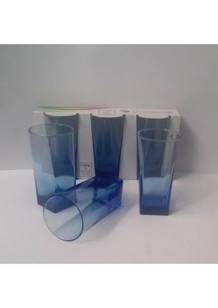 41300 3'lü Bardak Carre Su ve Meşrubat Bardağı - Mavi fiyatları