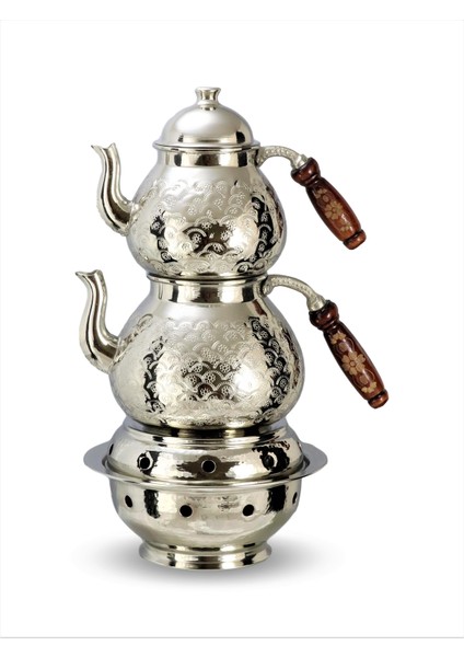 Isıtıcılı Damla Keski Nikelli Bakır Çaydanlık