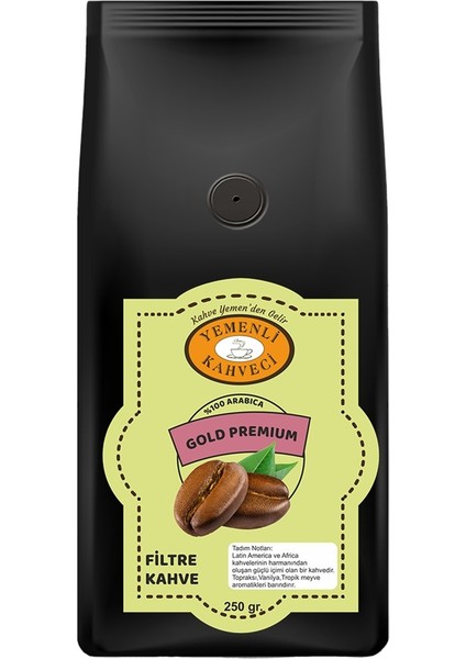 Yemenli Kahveci Gold Premium Arabica Harman Filtre Kahve 250  gr