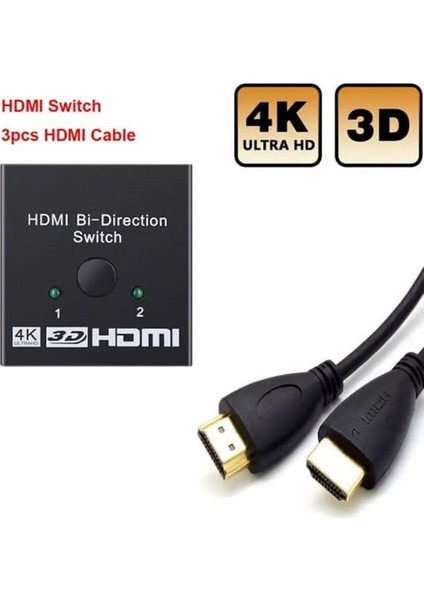 4K HDMI Çoklayıcı Tek Cihaz Çift Ekran Çift Cihaz Tek Ekran