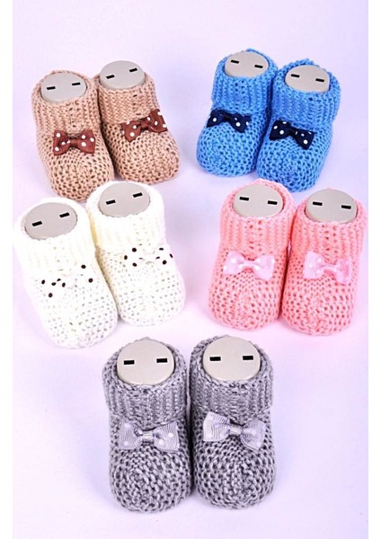 Yenidoğan Örgü Bebek Patiği Mavi fiyatları
