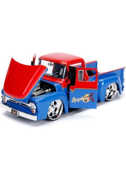 Ford F-100 Pick Up 1956 Model ile Supergirl Dc Comics 1:24 Model Araba