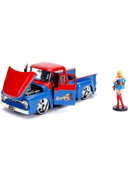 Ford F-100 Pick Up 1956 Model ile Supergirl Dc Comics 1:24 Model Araba