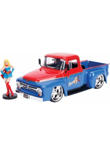 Ford F-100 Pick Up 1956 Model ile Supergirl Dc Comics 1:24 Model Araba