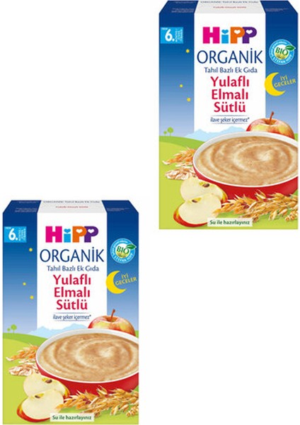 Organik Iyi Geceler Sütlü Yulaflı Elmalı 250 gr x 2 Adet