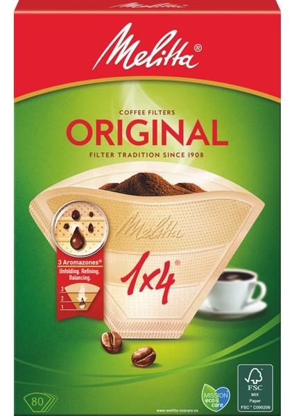 1x4® Original Kahverengi Kahve Filtre Kağıdı