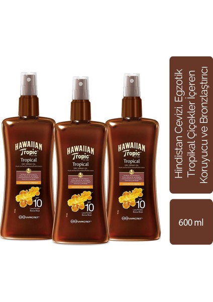 SPF10 Koruyucu ve Bronzlaştıcı Yağ 3'lü Avantaj Paketi