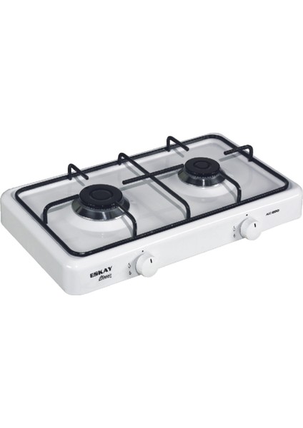 Emniyet Kilitli Lpg Tüp Uyumlu Set Üstü 2 Gözlü Ocak Beyaz