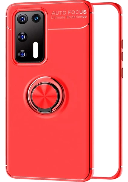 Case Street Huawei P40 Kılıf Ravel Silikon Yüzüklü Mıknatıslı Kırmızı