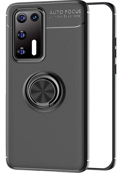 Huawei P40 Kılıf Ravel Silikon Yüzüklü Mıknatıslı Siyah