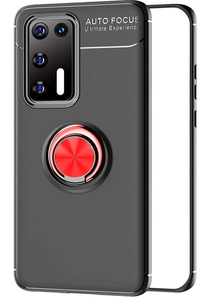 Case Street Huawei P40 Kılıf Ravel Silikon Yüzüklü Mıknatıslı Bordo